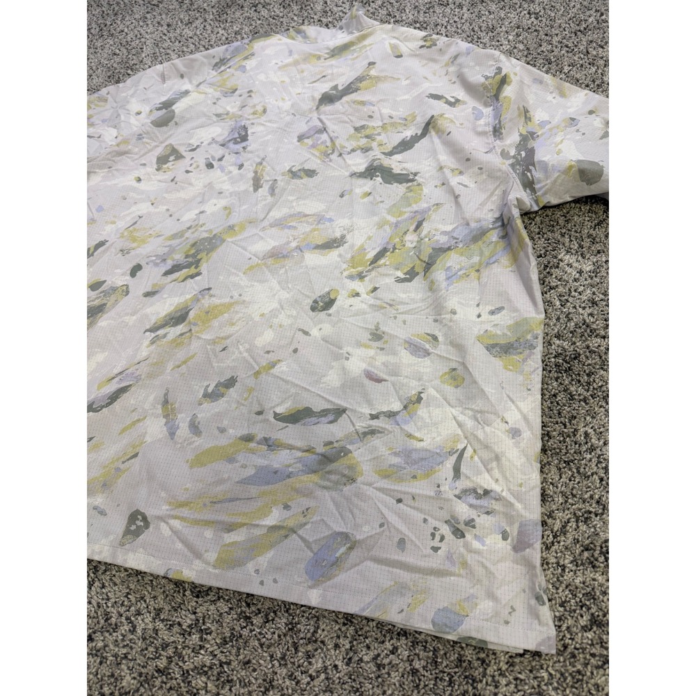 Lululemon Airing Easy Camp Collar Shirt Men L Variegated Bloom Finch Yellow - Picture 10 of 11